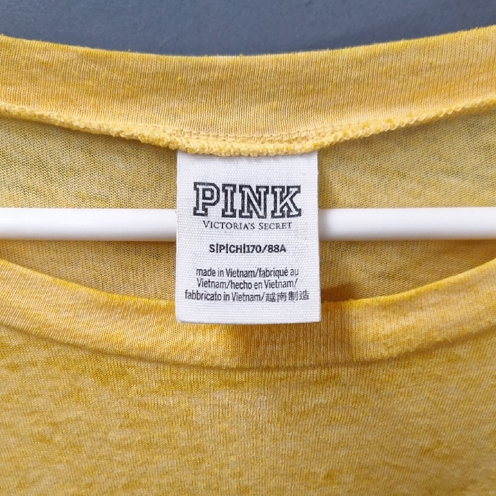 Victoria's Secret PINK Yellow T-Shirt - Picture 2 of 2
